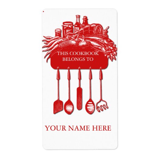 Koekboek Collectie Bookplaat ... Etiket (Voorkant)