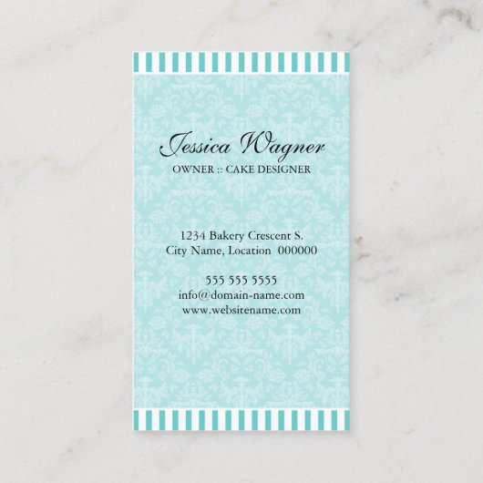 Koeken Bakery Aqua Visitekaartje (Achterkant)