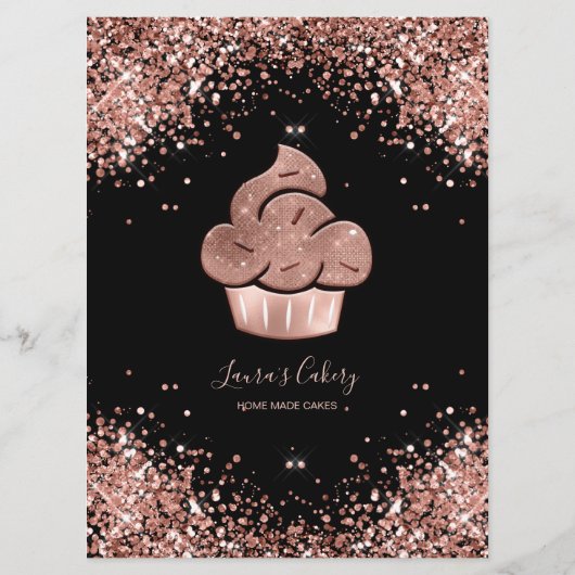 Koeken gebakken bakkerij Chef Glitter Drift Roos G Menu (Achterkant)