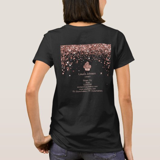 Koeken gebakken bakkerij Chef Glitter Drift Roos G T-shirt (Achterkant)