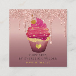 Koeken gebakken bakkerij Chef Glitter Drift Roos G Vierkante Visitekaartje