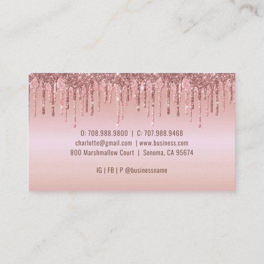 Koeken gebakken bakkerij Chef Glitter Drift Roos G Visitekaartje (Achterkant)