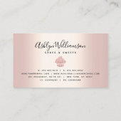 Koeken gebakken bakkerij Chef Glitter Drift Roos G Visitekaartje (Achterkant)