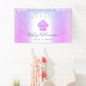 Koeken gebakken bakkerij Kaas Paarse glitterschijv Spandoek (Insitu)