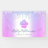 Koeken gebakken bakkerij Kaas Paarse glitterschijv Spandoek (Horizontaal)