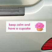 Koeken, kalm houden en een cupcake hebben bumpersticker (Op auto)