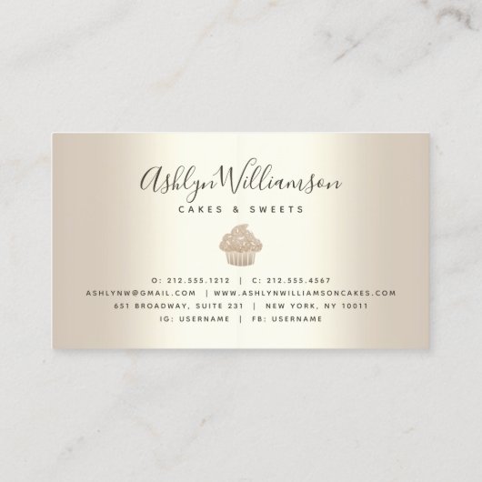 Koeken van bakkerij, gebak, gebak Glitter Drift Ch Visitekaartje (Achterkant)