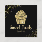 Koeken voor bakkerij Pastry Chef Modern Black & Go Vierkante Visitekaartje (Voorkant)