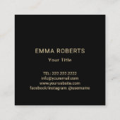 Koeken voor bakkerij Pastry Chef Modern Black & Go Vierkante Visitekaartje (Achterkant)