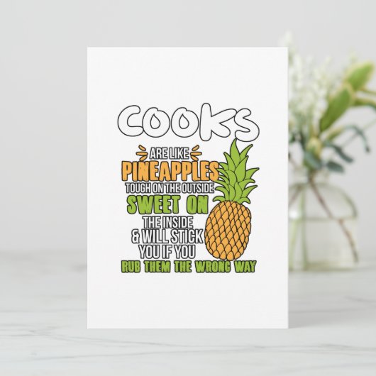 Koeken zijn als ananassen. bedankkaart (Staand voorkant)