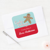 Koekenuitwisseling, ontbijtkoek, uit de keuken van vierkante sticker (Envelop)