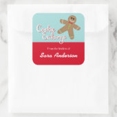 Koekenuitwisseling, ontbijtkoek, uit de keuken van vierkante sticker (Tas)