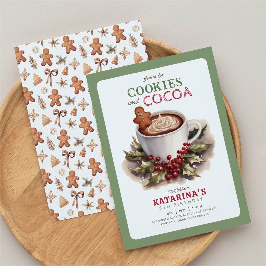 koekje en cacao Kerstmis verjaardagsfeest Kaart