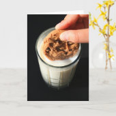 Koekje en een glas melk Wenskaart, Opmerking Kaart (Gele Bloem)