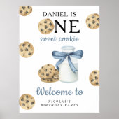 Koekje en melk 1e verjaardagsfeestje poster (Voorkant)