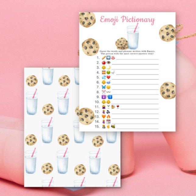 Koekje en melk baby shower Emoji Pictionary spel (Creator heeft geüpload)