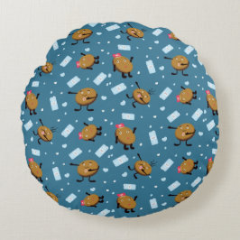 Koekje en melk rond kussen