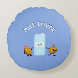 Koekje en melk rond kussen