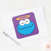Koekje glimlachend gezicht met Halo Vierkante Sticker (Envelop)