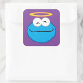 Koekje glimlachend gezicht met Halo Vierkante Sticker (Tas)