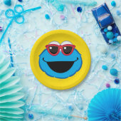 Koekje glimlachend gezicht met zonnebril papieren bordje (Feest)