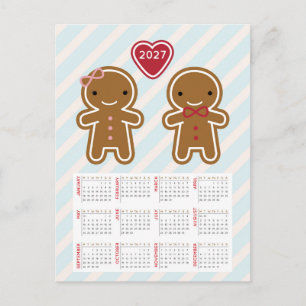 Koekje Schattige Kawaii Kerstmannen Kalender 2027 Briefkaart