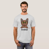 Koekje Studious Bespectacled Kat Funny T-shirt (Voorkant volledig)