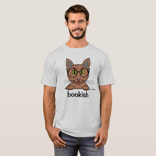 Koekje Studious Bespectacled Kat Funny T-shirt (Voorkant volledig)