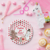 Koekje voor kerstmis Rood Dot Aangepast Papieren Bordje (Feest)