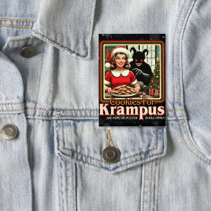 Koekje voor Krampus Prettig Krampus Kerstmis Horro Button
