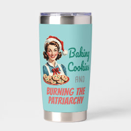 Koekjes bakken en het patriarchaat verbranden geïsoleerde drinkbeker