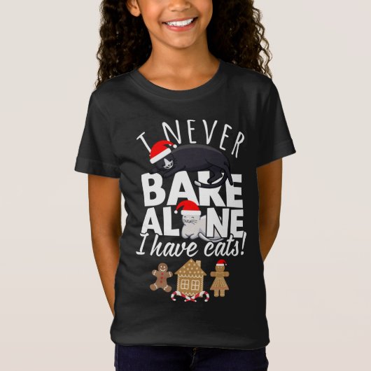Koekjes bakken met Katten met Kerstmis en Gingerbr T-shirt (Voorkant)