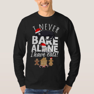 Koekjes bakken met Katten met Kerstmis en Gingerbr T-shirt