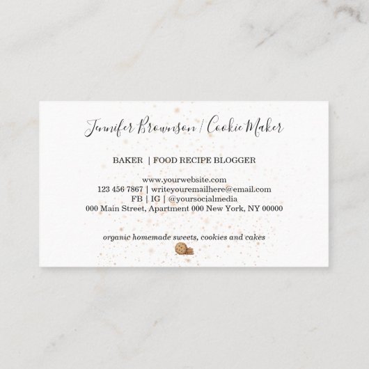 Koekjes Bakkerij Visitekaartje (Achterkant)