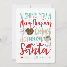 Koekjes, cacao en kerstkaart