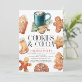 Koekjes & Cacao Kerst Feest Kaart (Staand voorkant)