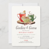 Koekjes & Cacao Kerst Feest Kaart (Voorkant)