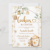 Koekjes & Cacao Winter Goud Kerst Baby shower Kaart (Voorkant)