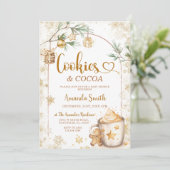 Koekjes & Cacao Winter Goud Kerst Baby shower Kaart (Staand voorkant)