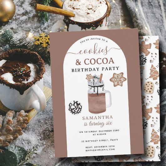 Koekjes & Cacaocoladekinderen Winterverjaardag Kaart