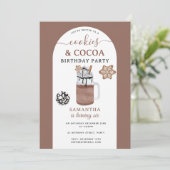Koekjes & Cacaocoladekinderen Winterverjaardag Kaart (Staand voorkant)