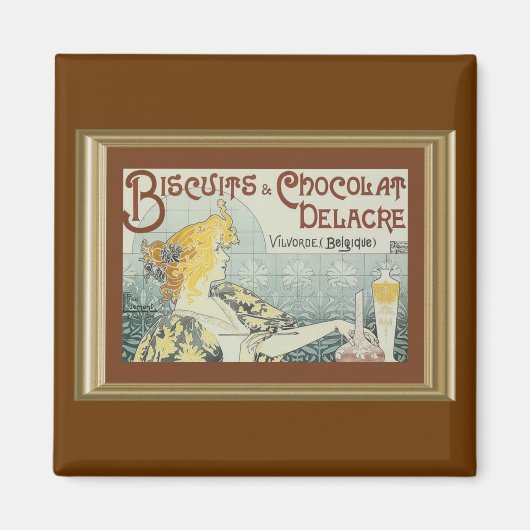  koekjes Chocolat Delacre Ad Magnet (Voorkant)