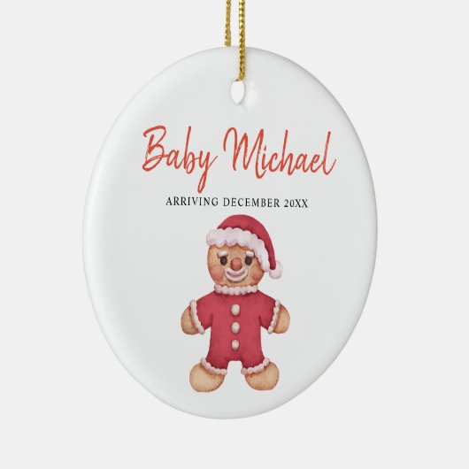 Koekjes die baby Girl bevruchten Aankondiging van  Keramisch Ornament (Rechts)