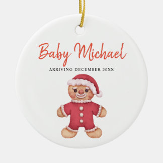Koekjes die baby Girl bevruchten Aankondiging van  Keramisch Ornament