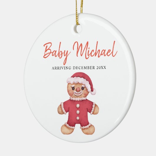 Koekjes die baby Girl bevruchten Aankondiging van  Keramisch Ornament (Links)