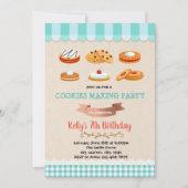 Koekjes die verjaardagsfeestuitnodiging maken kaart (Voorkant)