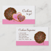 Koekjes Donut Bakery Cute Polka Dots Modern roze Visitekaartje (Voorkant / Achterkant)