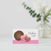 Koekjes Donut Bakery Cute Polka Dots Modern roze Visitekaartje (Staand voorkant)