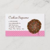 Koekjes Donut Bakery Cute Polka Dots Modern roze Visitekaartje (Achterkant)