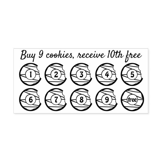 Koekjes Donuts Pastries Punch Bakery Loyalty Zelfinktende Stempel (Design)